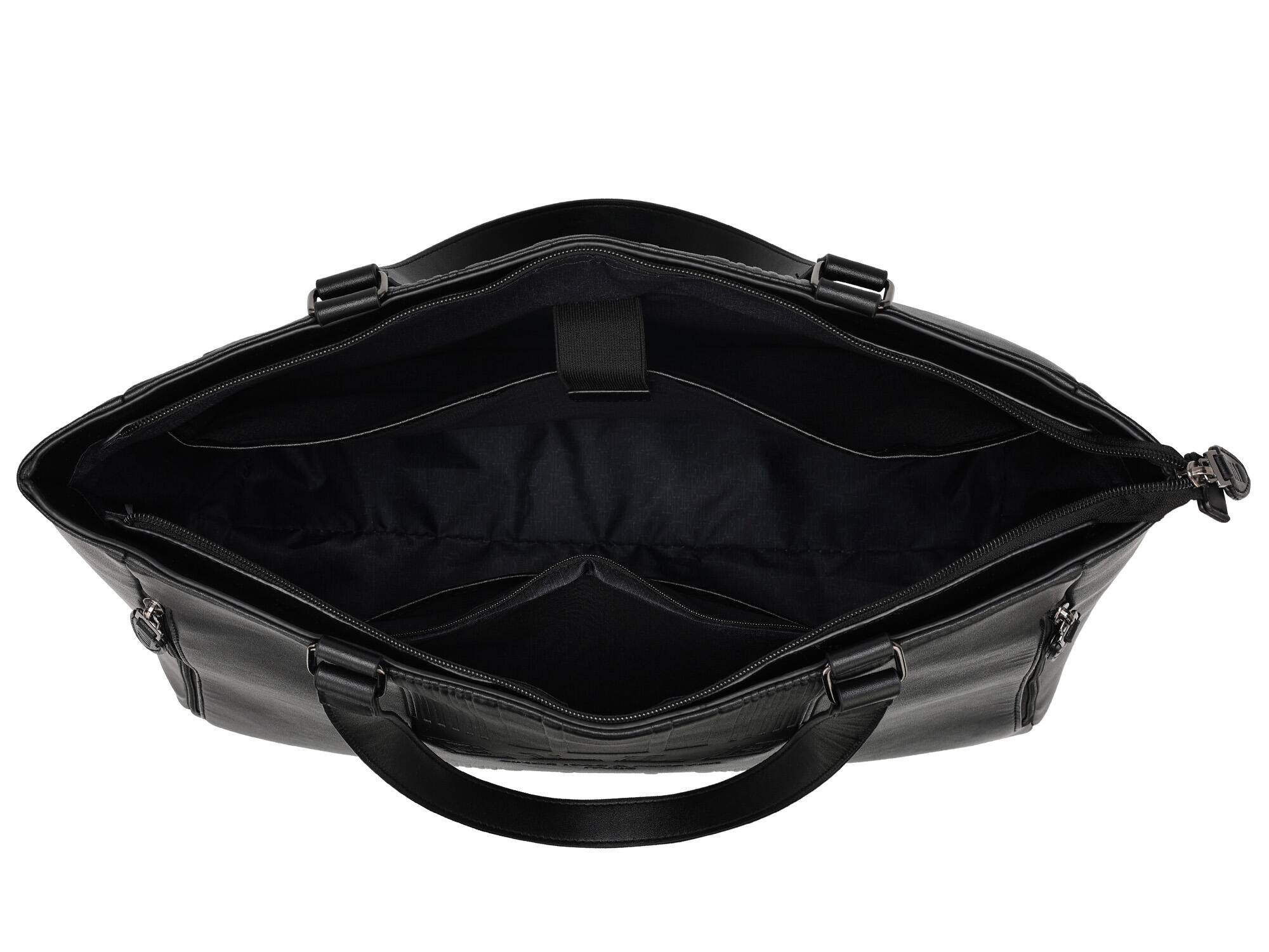 Back. Elle - ELLE Roamer 24L Vegan Leather Weekender Duffel Bag | Black - Black.