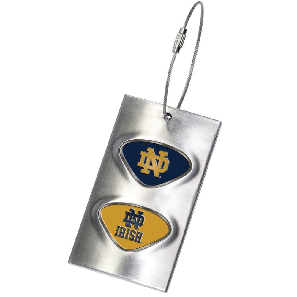 Front. Jardine - Silver Notre Dame Fighting Irish 3.5'' x 2'' Bag Tag - Silver.