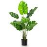Costway - 4FT Artificial Monstera Deliciosa Plant Palm Tree Indoor Outdoor - Green