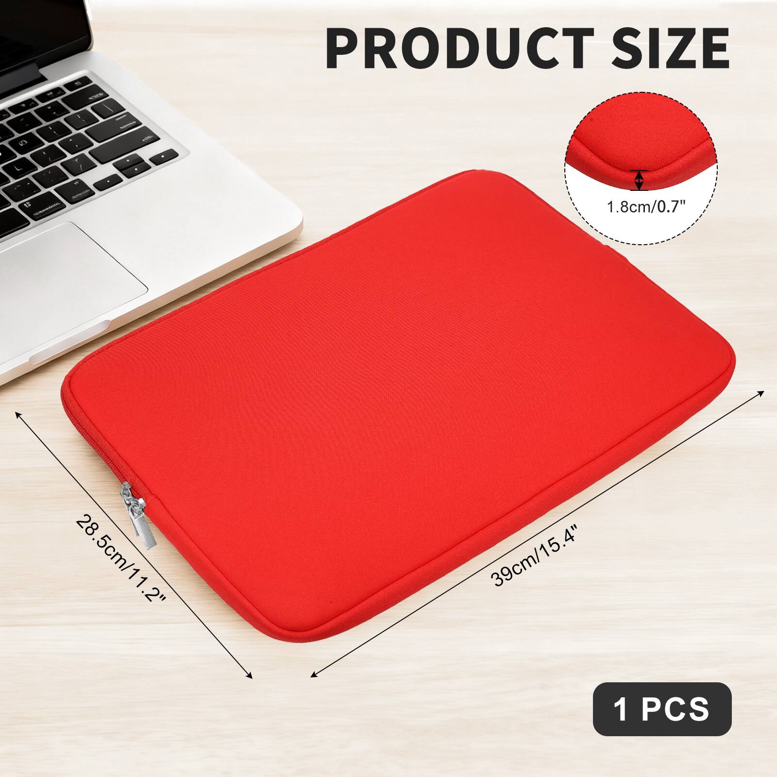 PRODUCT SIZE

1.8cm/0.7"  
28.5cm/11.2"  
39cm/15.4"  

1 PCS