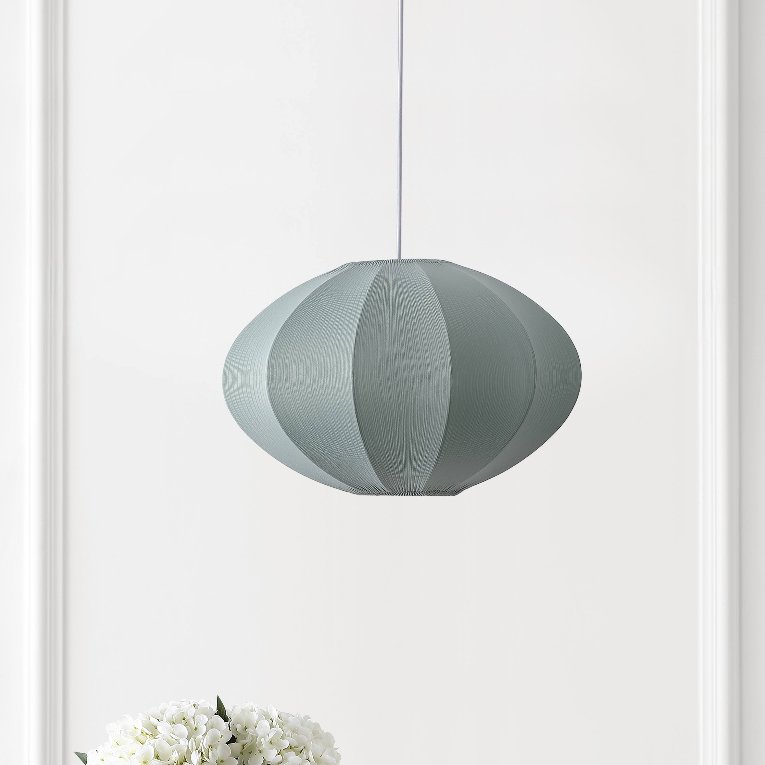 Alt View 5. Jonathan Y - Kira 18.38" 1-Light Scandinavian Adjustable Lantern Metal with Ribbed Cocoon UFO Saucer Shade LED Pendant, Dusty Blue - Dusty Blue.