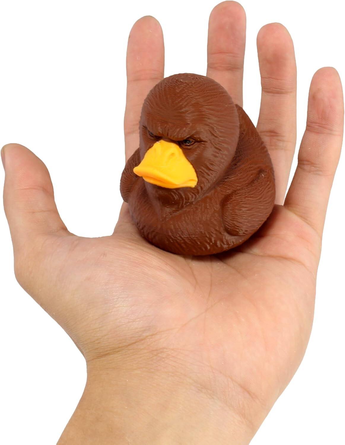 Back. JuzToys - Bigfoot Duck Figurine, Sasquatch Duck for Cars, Car Ducking, Funny Dashboard Accessory, 3D Printed Bigfoot by PowerTRC - Brown.