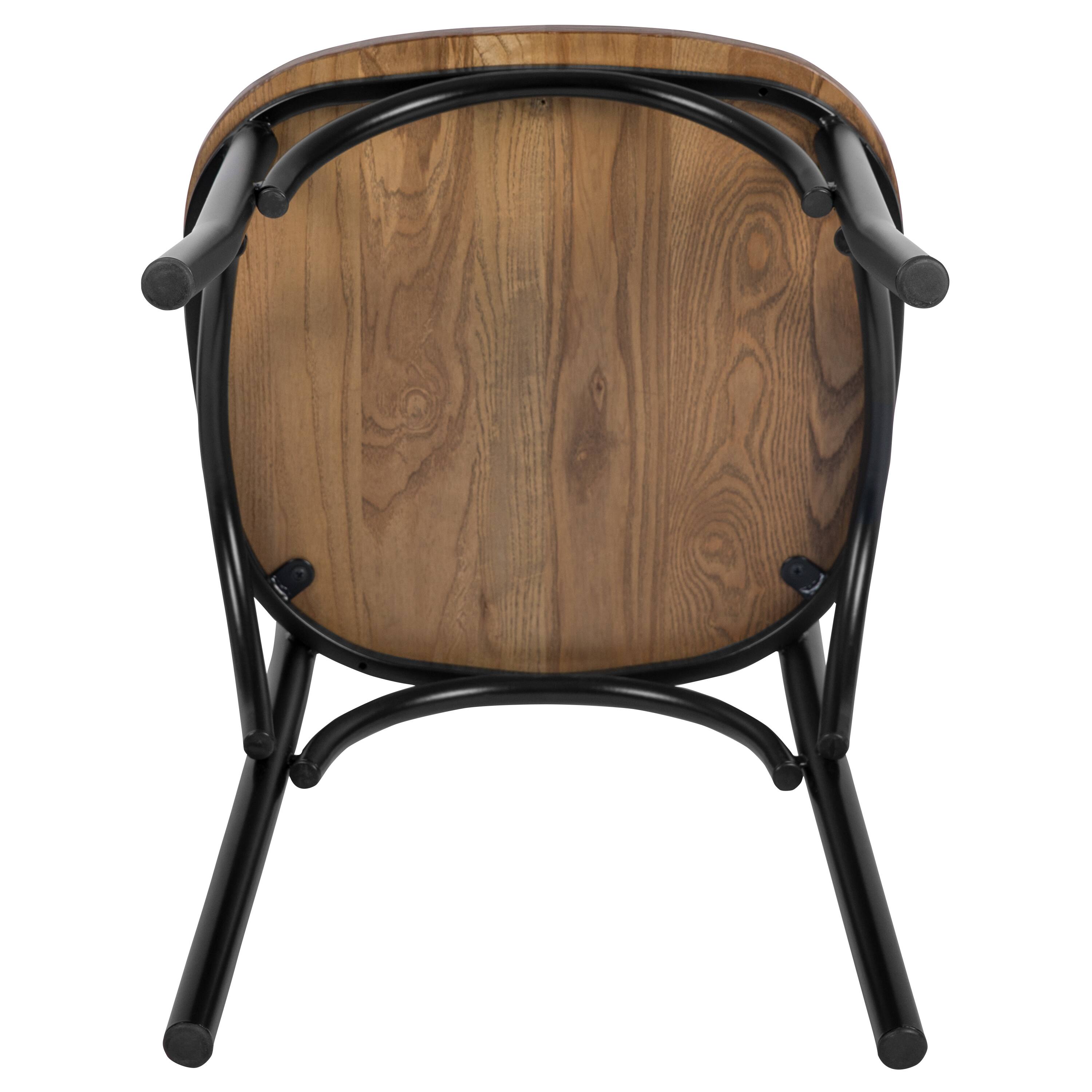 Alt View 6. Flash Furniture - Advantage X-Back Chair with Metal Bracing and Fruitwood Seat - Black.
