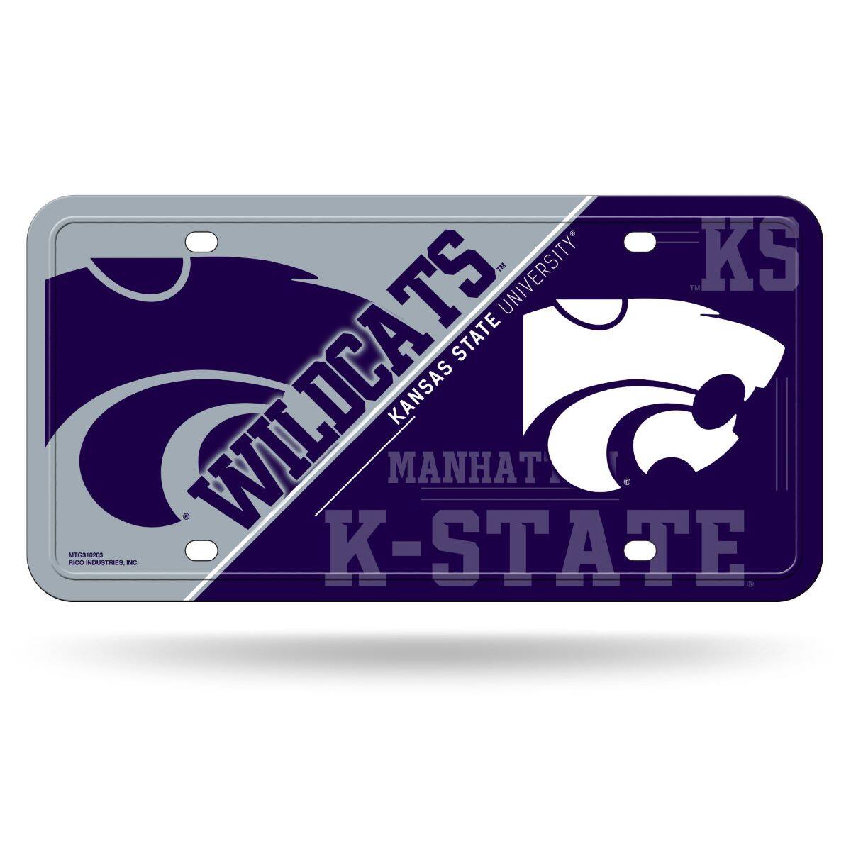 Kansas State Wildcats Multi-Color Standard 12x6 Metal License Plate Auto Tag
