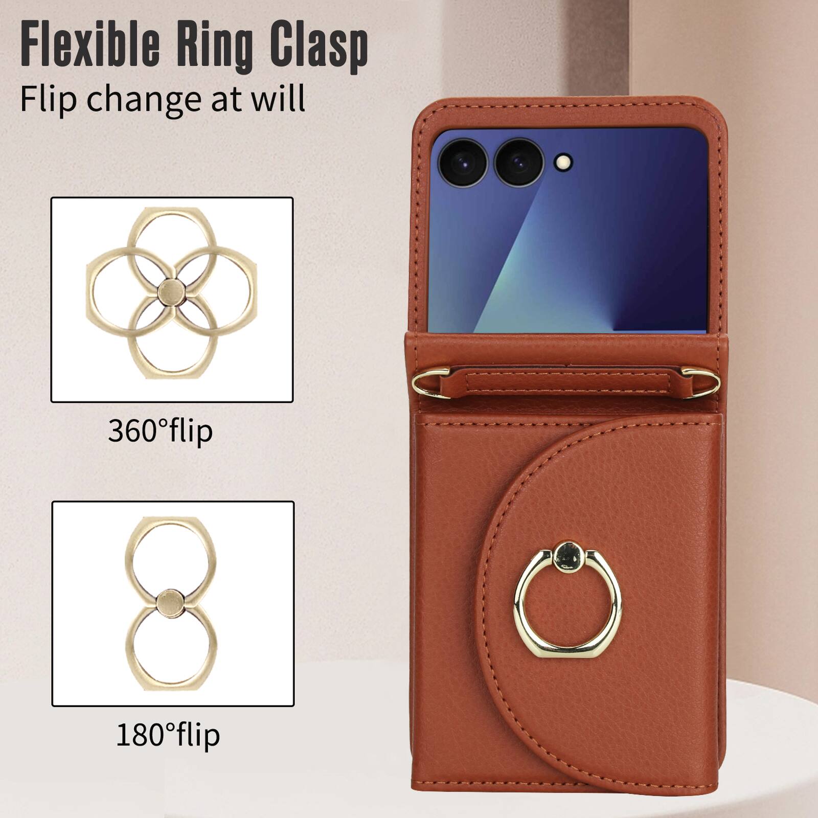 Flexible Ring Clasp  
Flip change at will  
360° flip  
180° flip