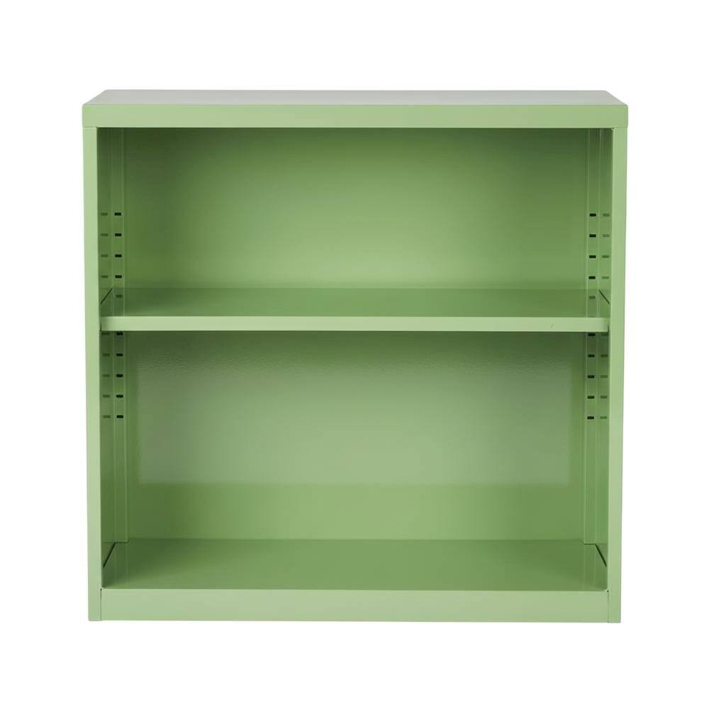 Angle. FurniFact - Steel bookcase for home storage with steel construction and lightweight design - Green.