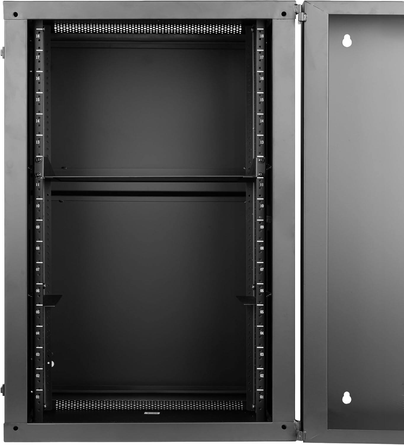 Alt View 1. Gator - 1U Universal Rack Shelf, 10" Deep, 16-Gauge Steel with Multi-Point Mounting Pattern, 44 lbs. Capacity.
