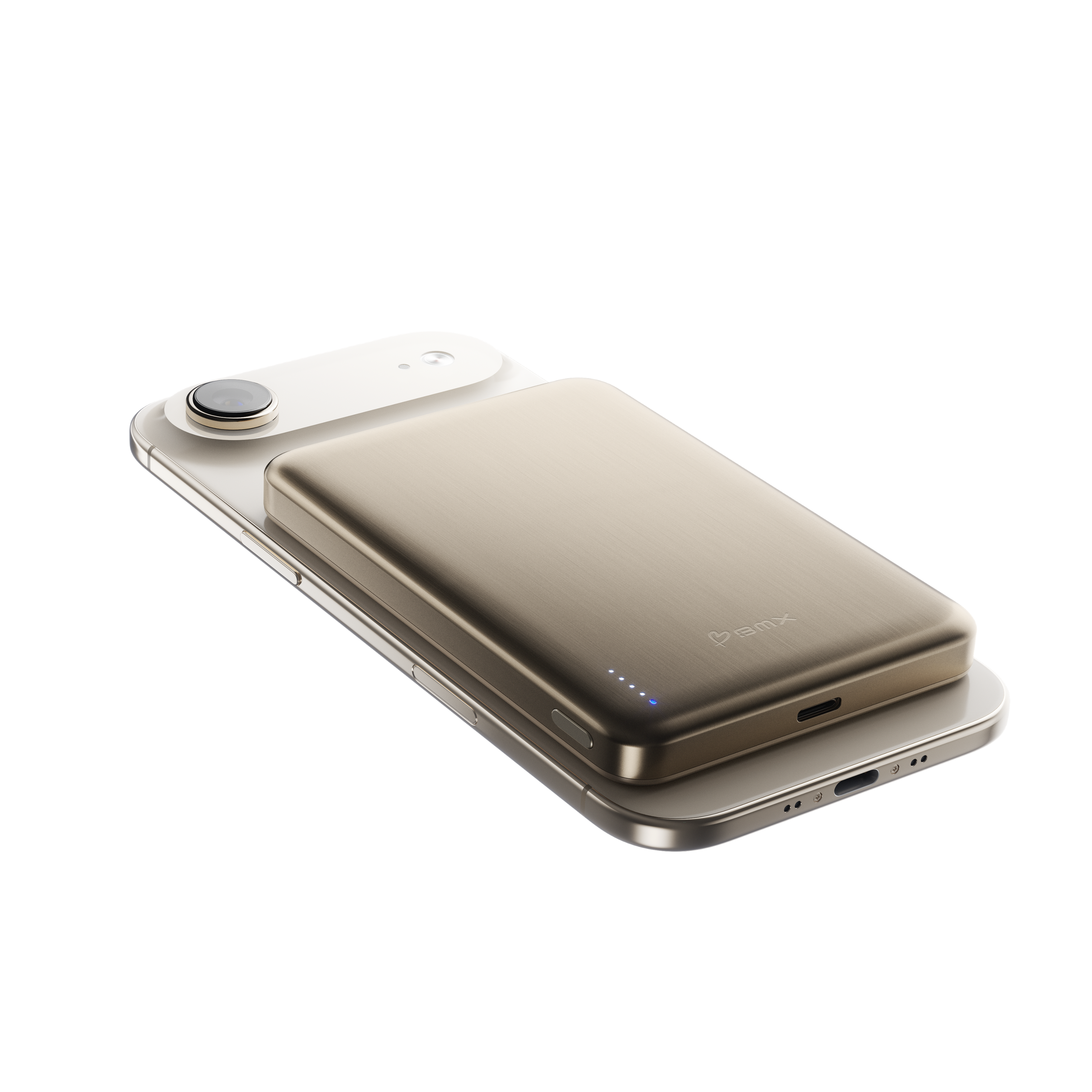 Alt View 4. BMX - SolidSafe AIR 10K Magnetic Solid-State Power Bank - Gold.