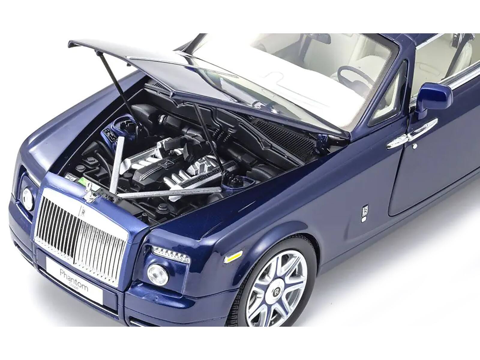 Left. Kyosho - Rolls Royce Phantom Coupe Blue Metallic 1/18 Diecast Model Car by Kyosho - Blue Metallic.