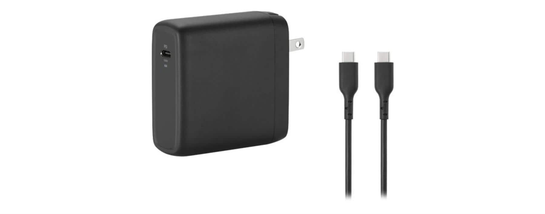 Kensington - 100W USB-C GaN Power Adapter Compact with Foldable Plug, 2m USB-C Cable - K33821NA