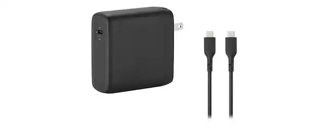 Front. Kensington - 100W USB-C GaN Power Adapter Compact with Foldable Plug, 2m USB-C Cable - K33821NA.