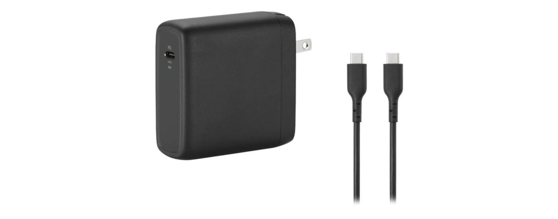 Front. Kensington - 100W USB-C GaN Power Adapter Compact with Foldable Plug, 2m USB-C Cable - K33821NA.