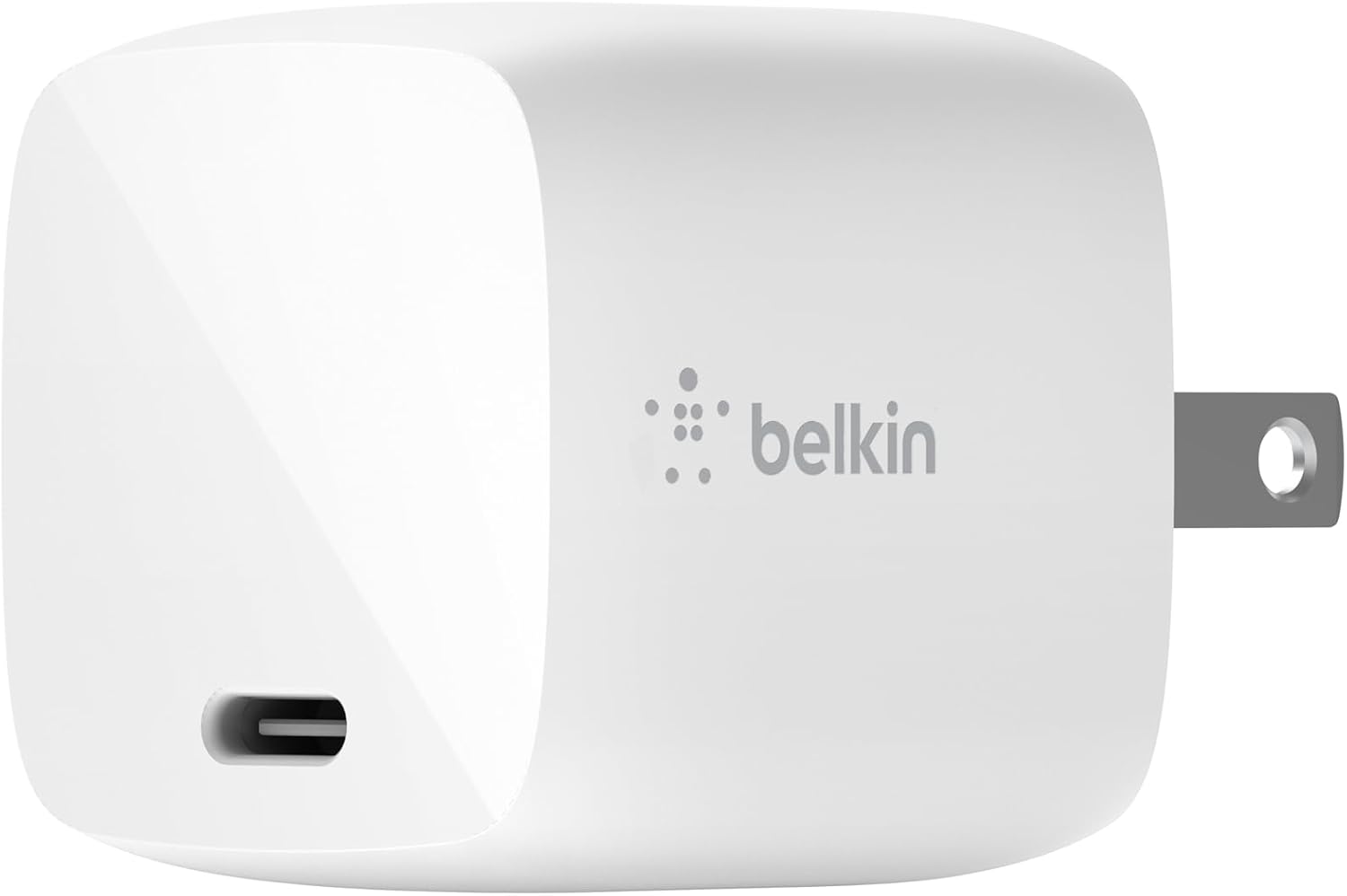 Front. Belkin - Belkin Boost Charge GaN Wall Charger + USB-C TO USB-C Cable For Smartphones, Tablets, Laptops - Color: White - White.