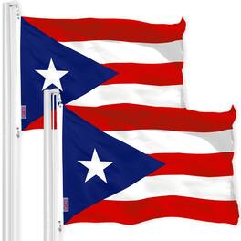 G128 - Puerto Rico Flag 3x5 ft 2-Pack 150D Printed Polyester - Assorted Colors