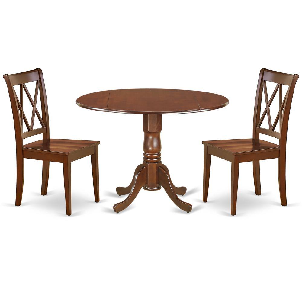 Back. East West Furniture - Dining Room Set Mahogany - Brown.
