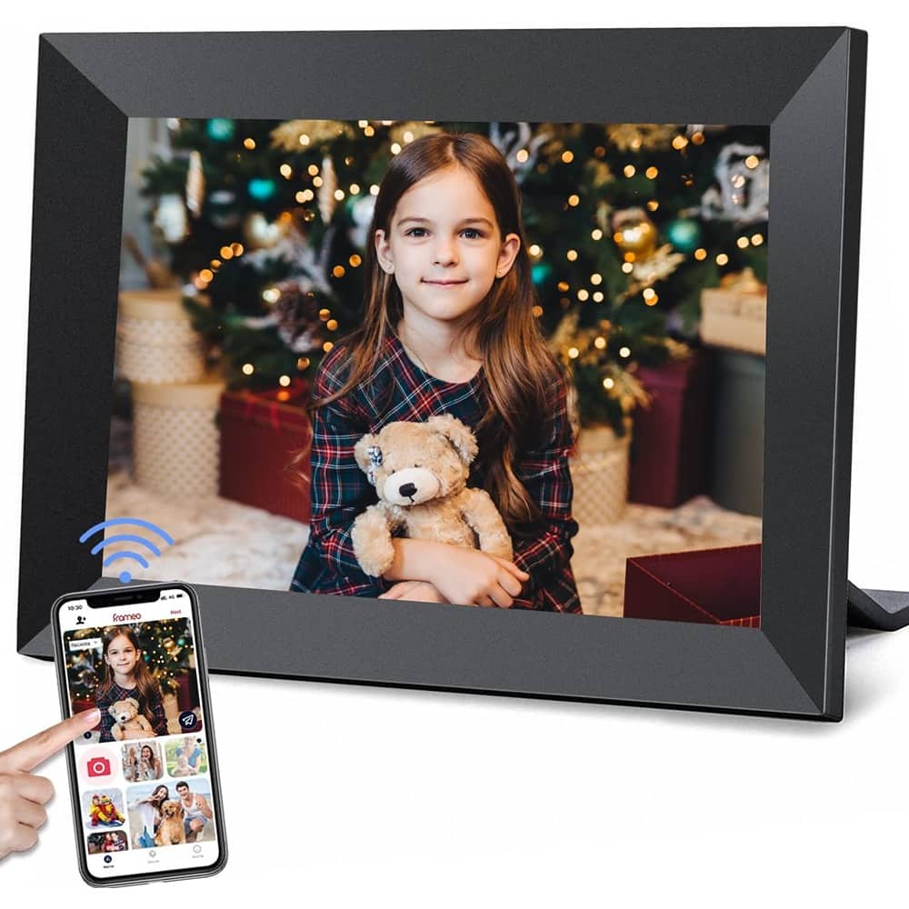MOSZAR LLC - Frameo 10.1" WiFi Digital Photo Frame, 32GB, 1280x800 IPS HD Touch Screen, Share Photos/Videos Anywhere