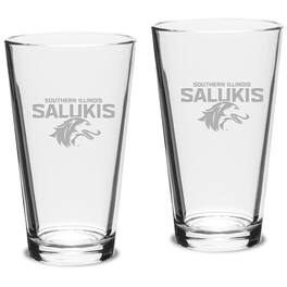 Jardine - Southern Illinois Salukis 16oz. 2-Piece Classic Pub Glass Set - Multicolor