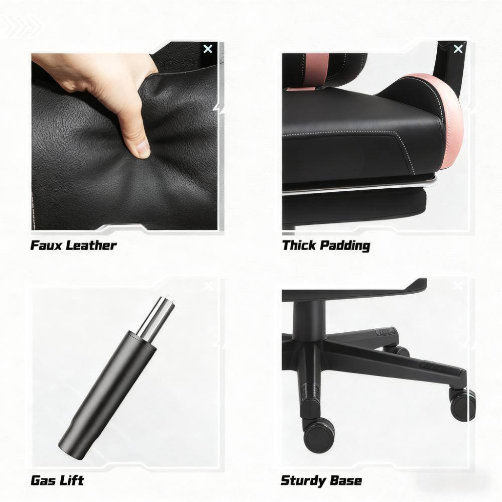 - Faux Leather
- Thick Padding
- Gas Lift
- Sturdy Base