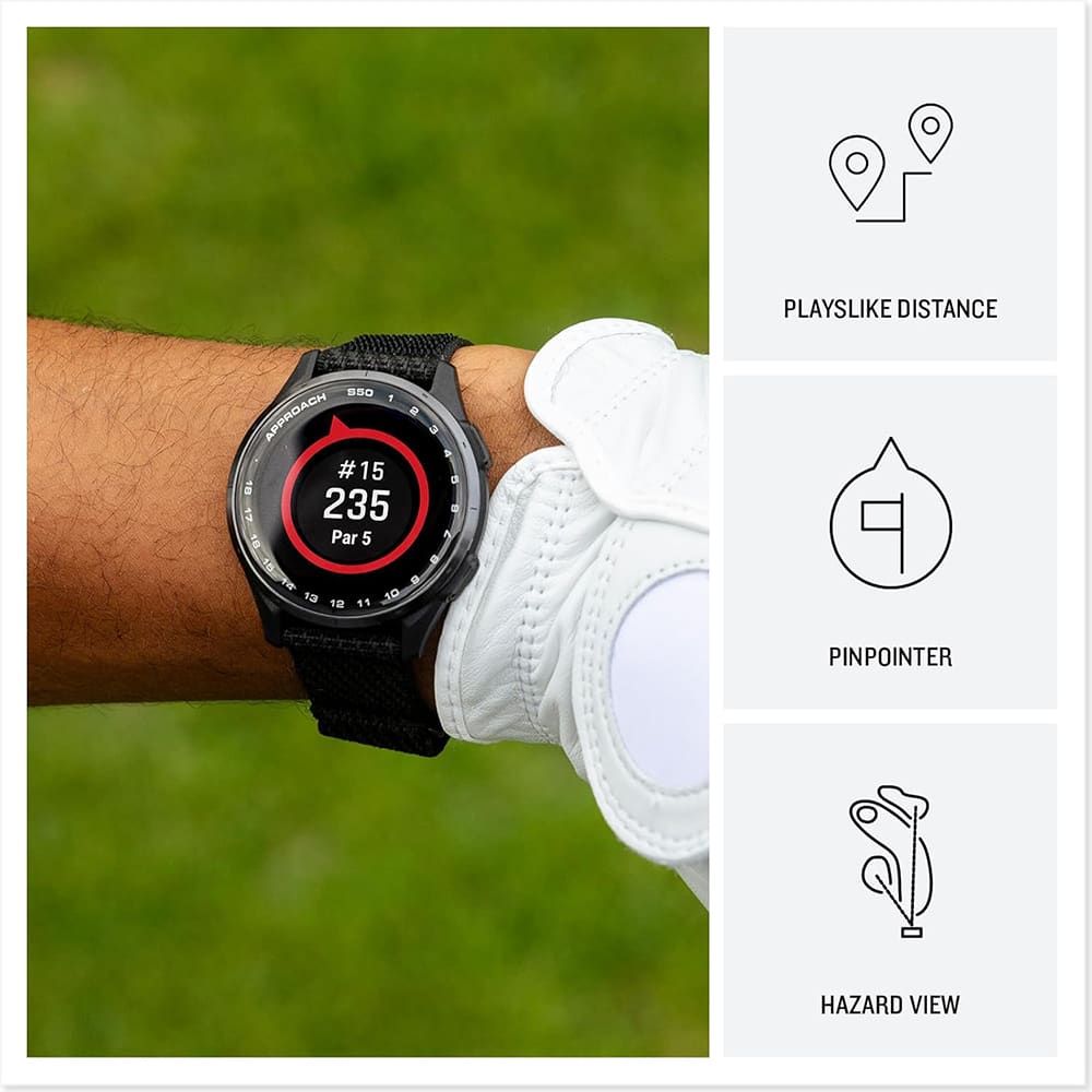 Garmin Approach S50 Advanced Golf GPS Smartwatch with Nylon