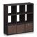 Front. Furinno - Simplistic 9-Cube Organizer with Bins - Dark Walnut.