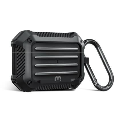 Front. Mybat Pro - MyBat Pro Carbon Fiber Shockproof Protective Case for Apple AirPods Pro with Wireless Charging Case - Black - Black.