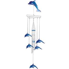 FC Design - 19" Long Dolphin Acrylic Wind Chime Outdoor Patio or Garden Hanging Decoration - Multi-Color