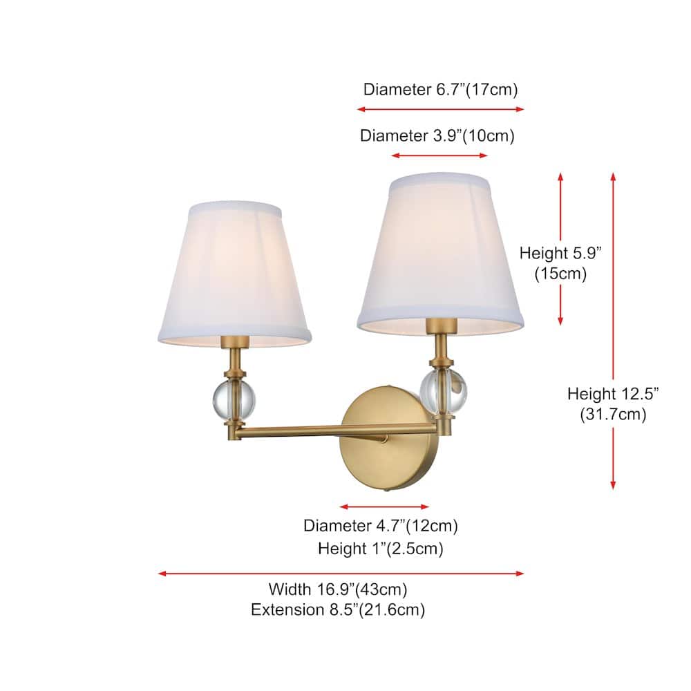 Living District - Bethany 17 inch Wall Sconce in Satin Gold - Satin Gold And White price history on PriceWatchPro