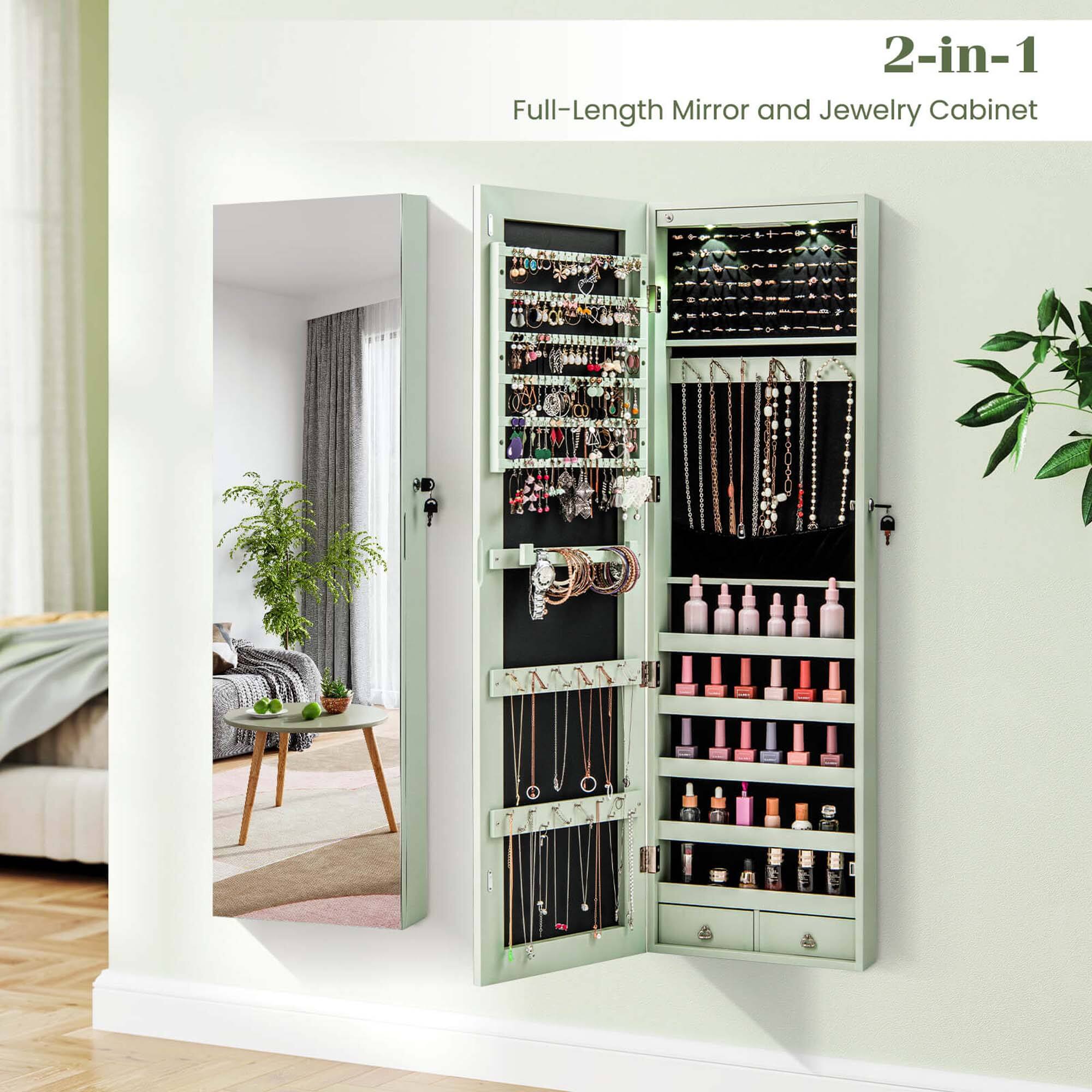 2-in-1  
Full-Length Mirror and Jewelry Cabinet