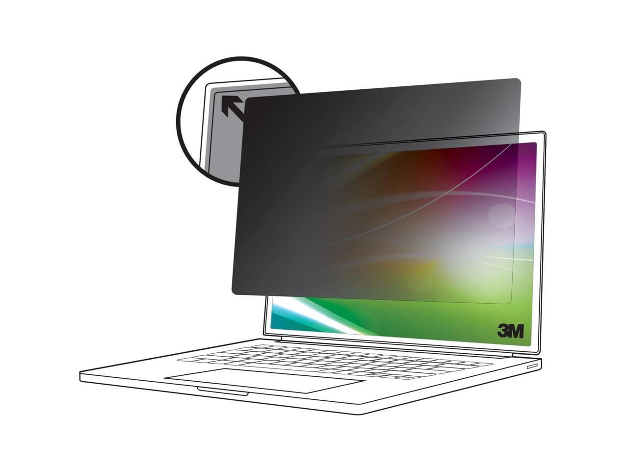 3M - BP133W9E Privacy Filter for 13.3in Laptop - Anti-Glare, Scratch & Fingerprint Resistant - false