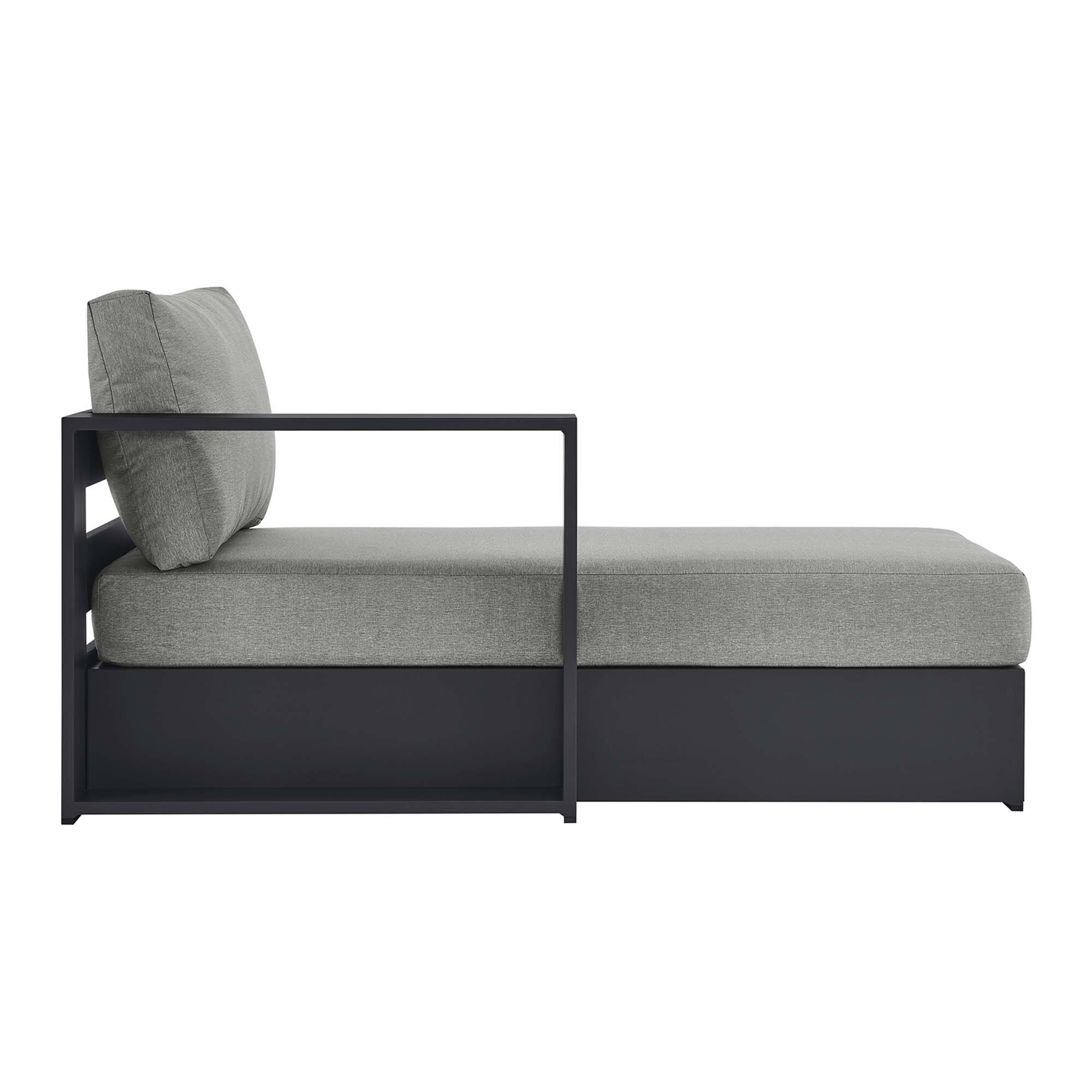 Alt View 3. Modway - Tahoe Outdoor Patio Powder-Coated Aluminum Modular Left-Facing Chaise Lounge by Modway - Gray Gray.