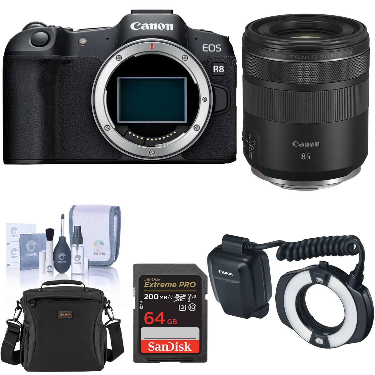 Canon EOS R8

CANON LENS RF85mm F2 MACRO 15 STM

Canon 85

PRO OPTIC

MARJE PANGER

SanDisk Extreme PRO 200 MB/s S V30 XC I 8 3 10 64 GB