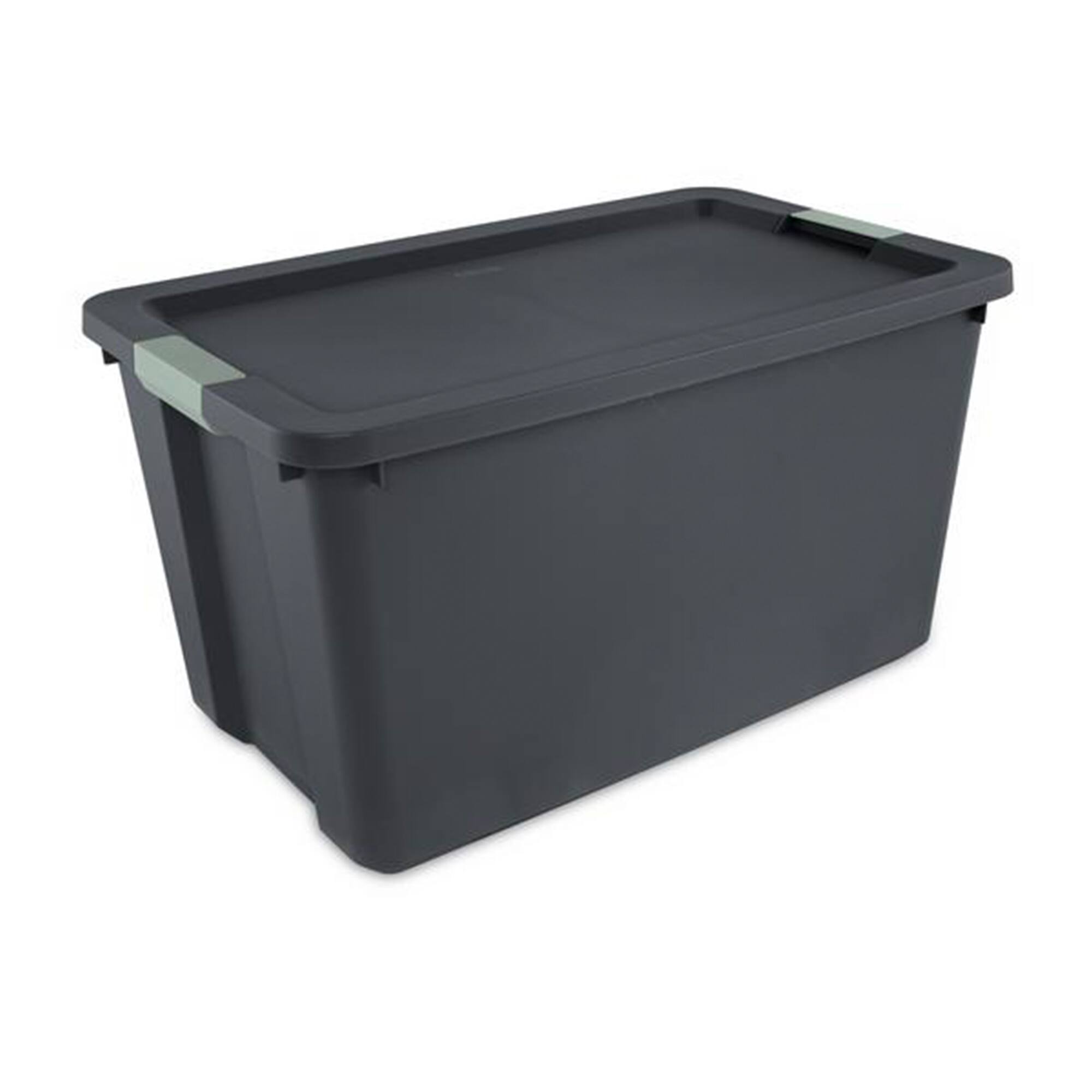 Alt View 5. Sterilite - Sterilite 8 Pack 34 Gallon Latch Tote, Stackable Plastic Storage Bin Container - Green/Gray.