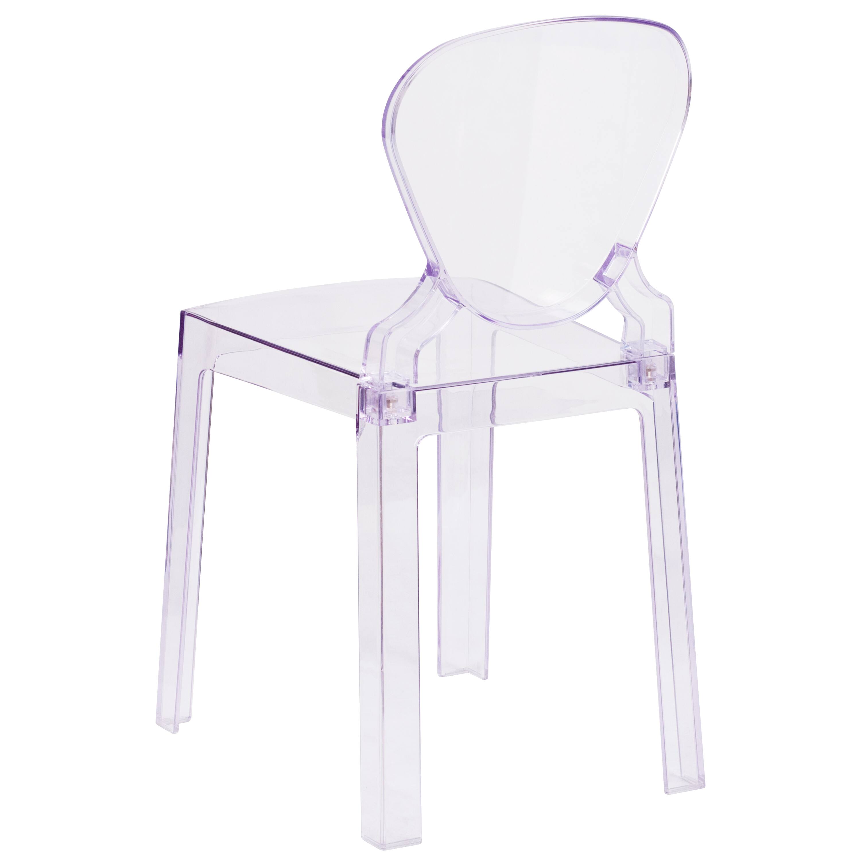 Alt View 3. Emma + Oliver - Ghost Chair with Tear Back - Transparent Crystal.