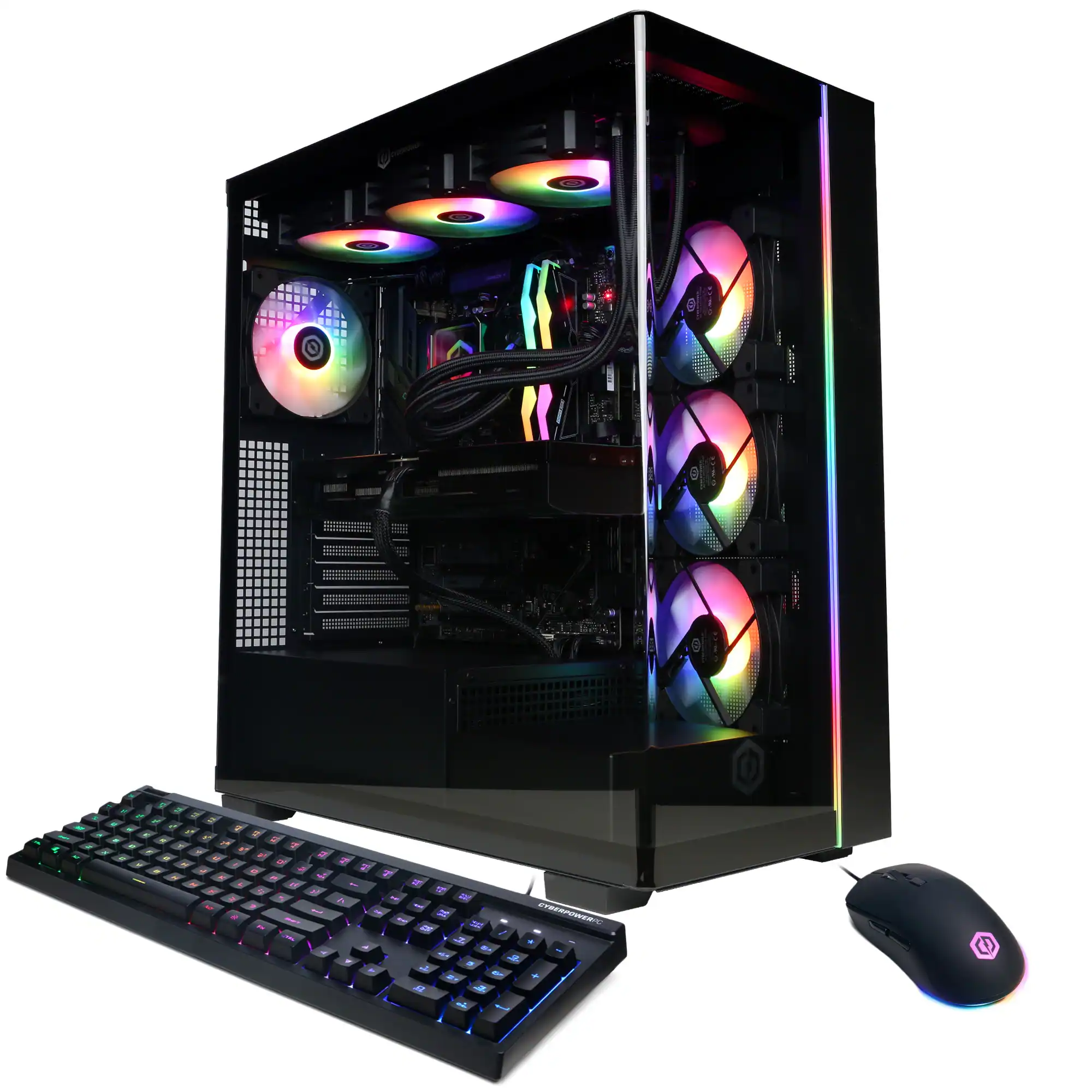 Front. CyberPowerPC - Gaming Desktop - AMD Ryzen 7 9800X3D - NVIDIA GeForce RTX 5070 Ti 16GB - 32GB DDR5 - 2TB PCIe 4.0 SSD - Black.