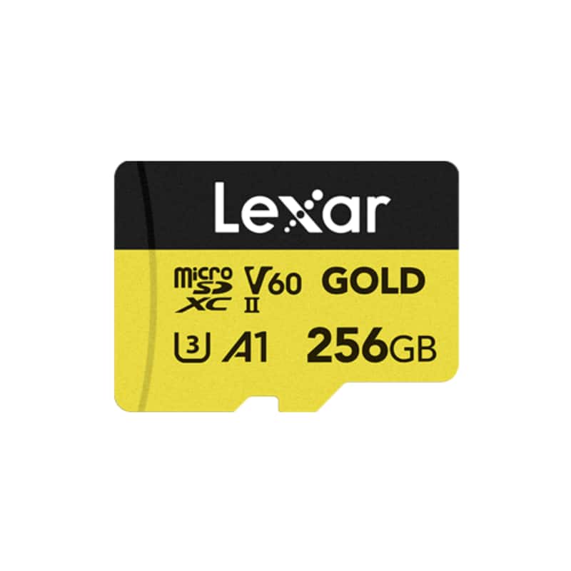 Lexar - Professional GOLD 256GB microSDXC UHS-I Memory Card, Up to 280MB/s Read, 180MB/s Write, U3 V60 A1, 4K Video