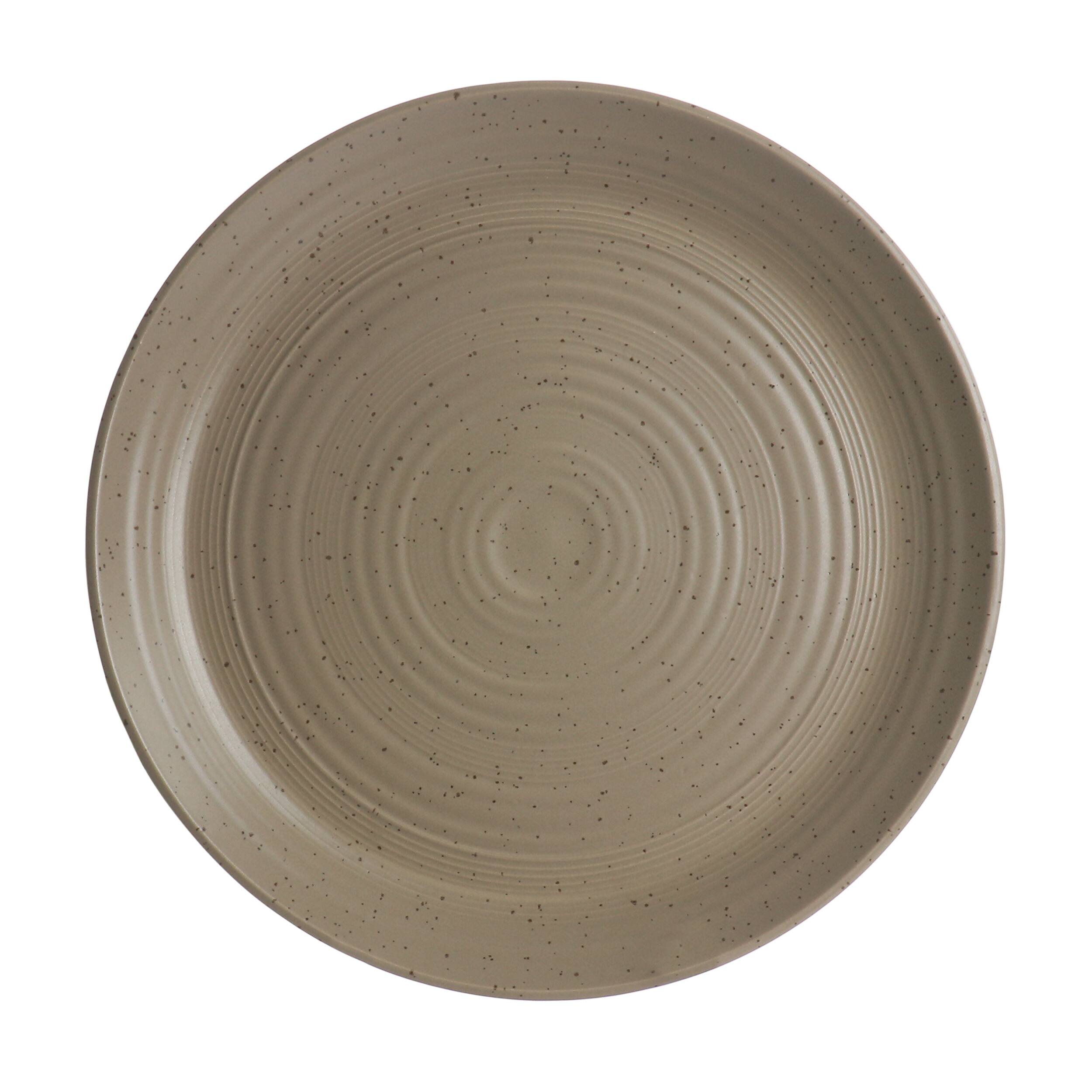 Alt View 1. Gibson - Gibson Milbrook 6 Piece 10 Inch Round Stoneware Dinner Plate Set in Mocha - Brown.
