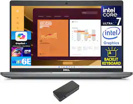 Dell - Latitude 5450 Laptop 14.0 FHD (Intel Ultra 7 155U, 32GB DDR5, 1TB M.2 PCIe SSD, Intel Graphics, Win 11 Pro) - Titan Gray
