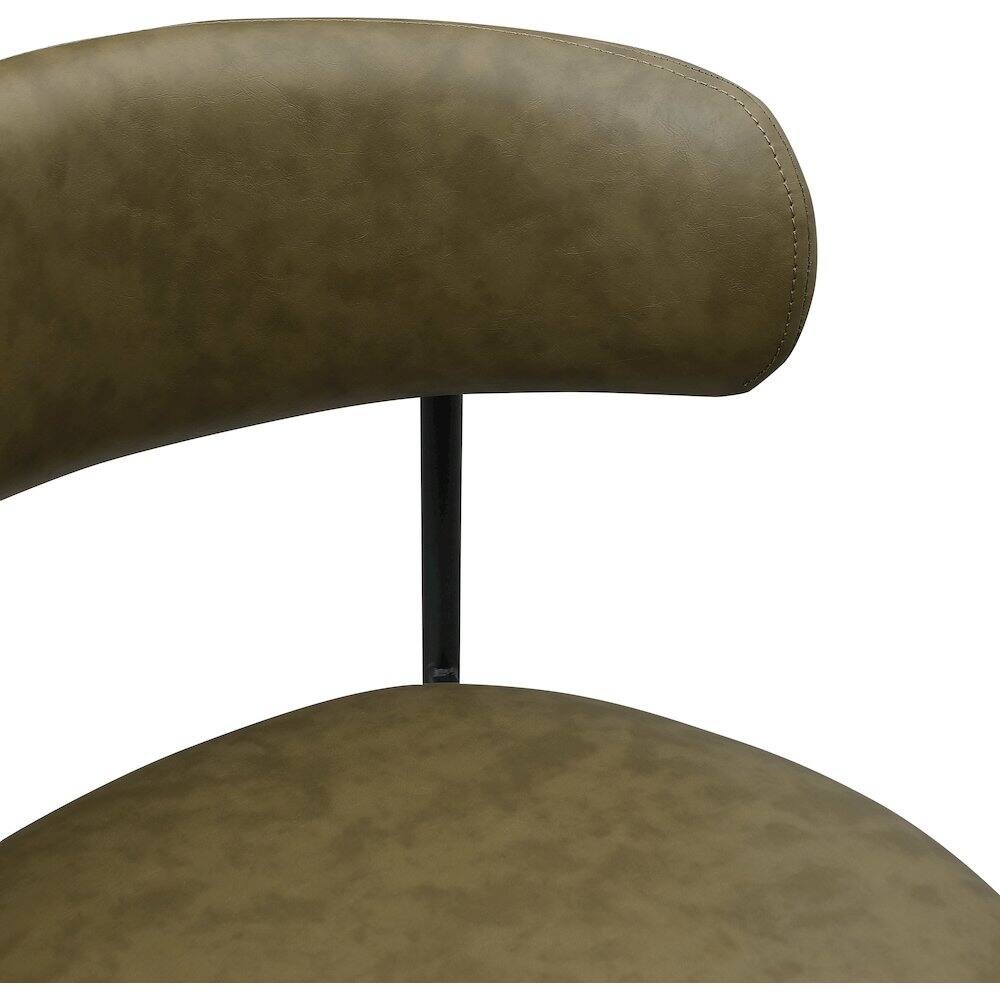 Alt View 4. Meridian Furniture - Lupita Olive Vegan Leather Dining Chair, Set of 2 - Green.