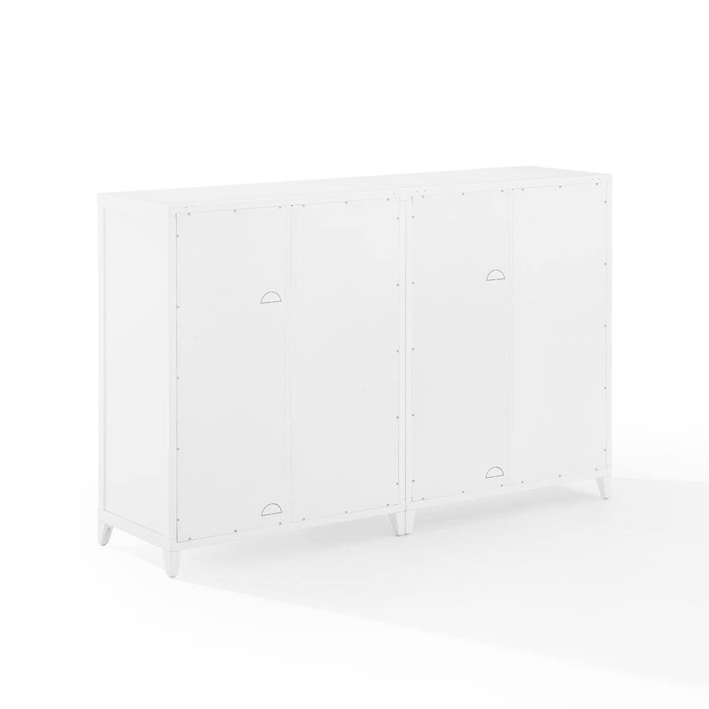 Back. Crosley Furniture - Milo 2-Piece Media Sideboard Cabinet Set - 2 Storage Pantries - White.