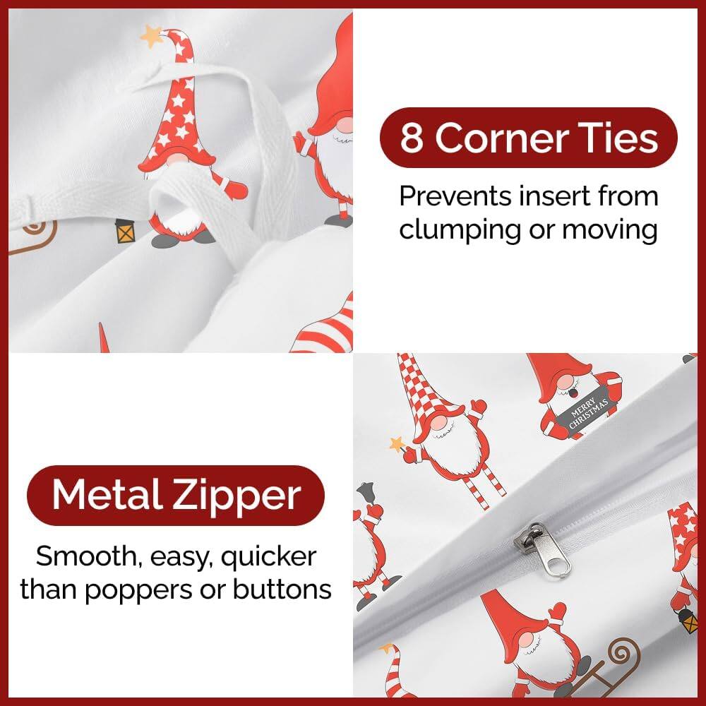 8 Corner Ties  
Prevents insert from clumping or moving  

Metal Zipper  
Smooth, easy, quicker than poppers or buttons