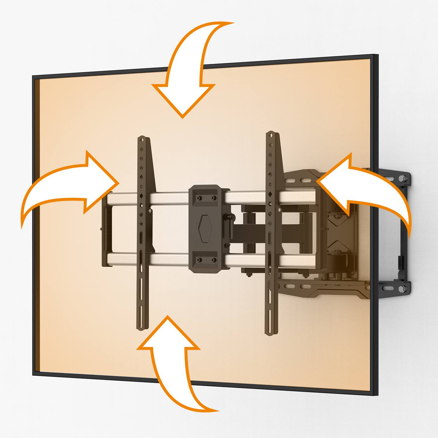 Left. X-assembly - X-assembly Outdoor Full Motion TV Wall Mount for 47-90 Inch TVs,Max VESA 600X400 mm,up to 132lbs - Black.