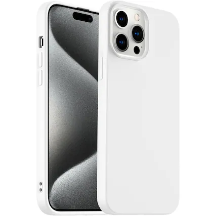 Front. Entronix - Entronix Liquid Silicone Case for iPhone 16 Pro Max - Durable and Stylish Protection - White.