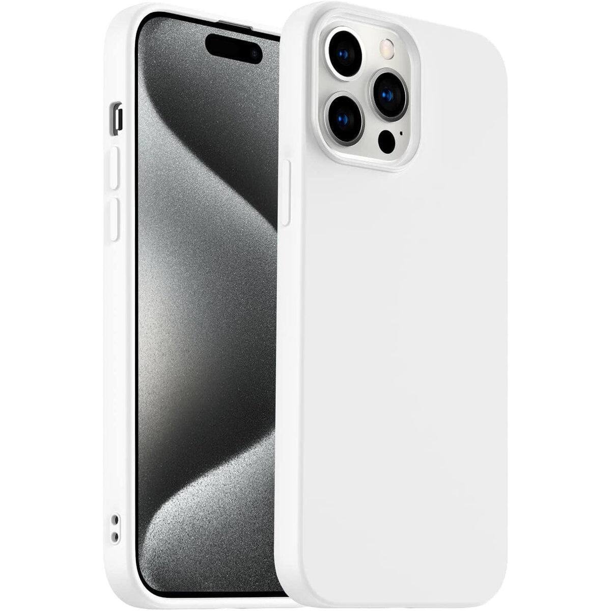 Entronix - Liquid Silicone Case for iPhone 15 Pro Max - Ultra-Slim & Durable Protection - White