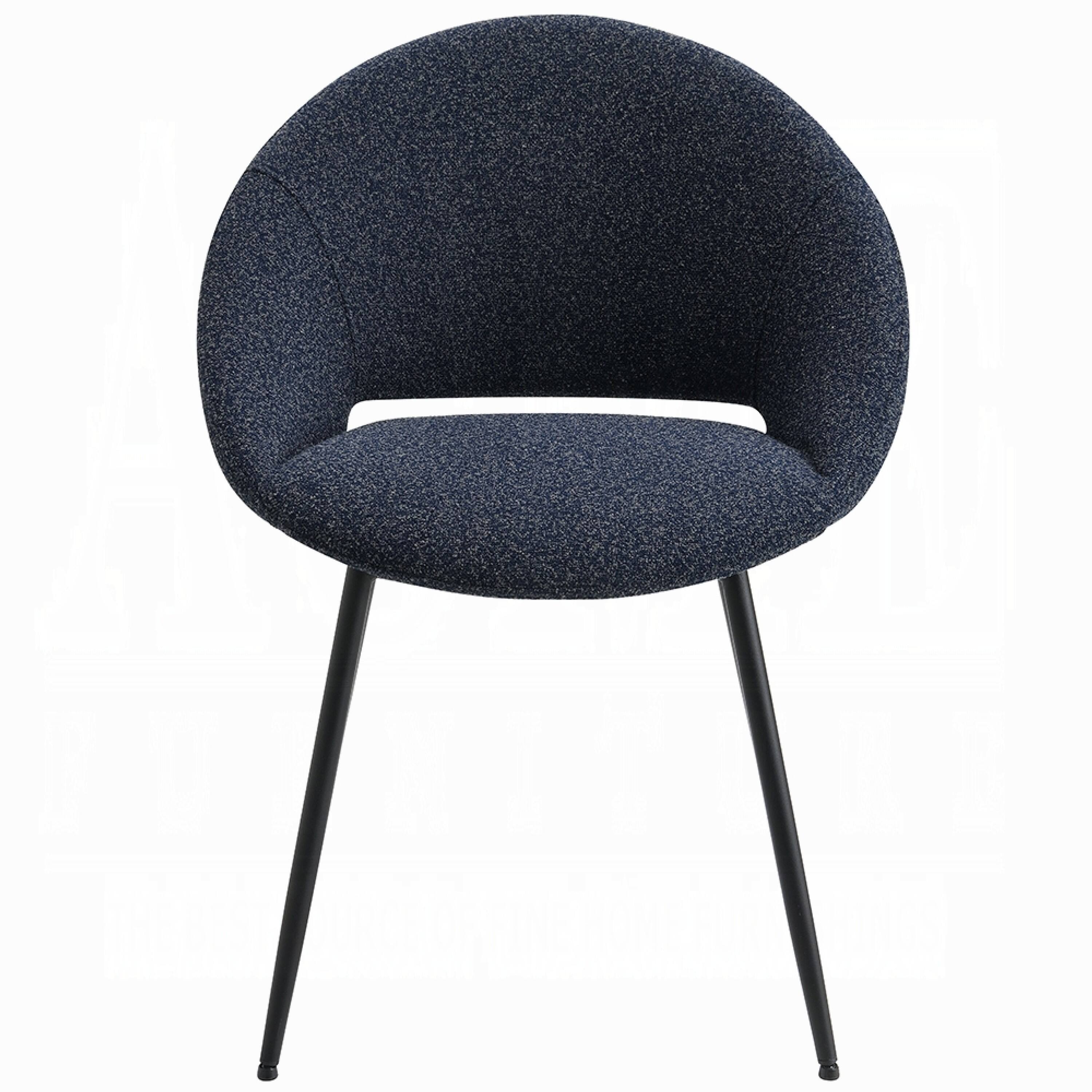 Alt View 1. Manhattan Lane - Laus Side Dining Chair Set of 2, Black Boucle, Sleek Black Metal Frame - Black, Black.