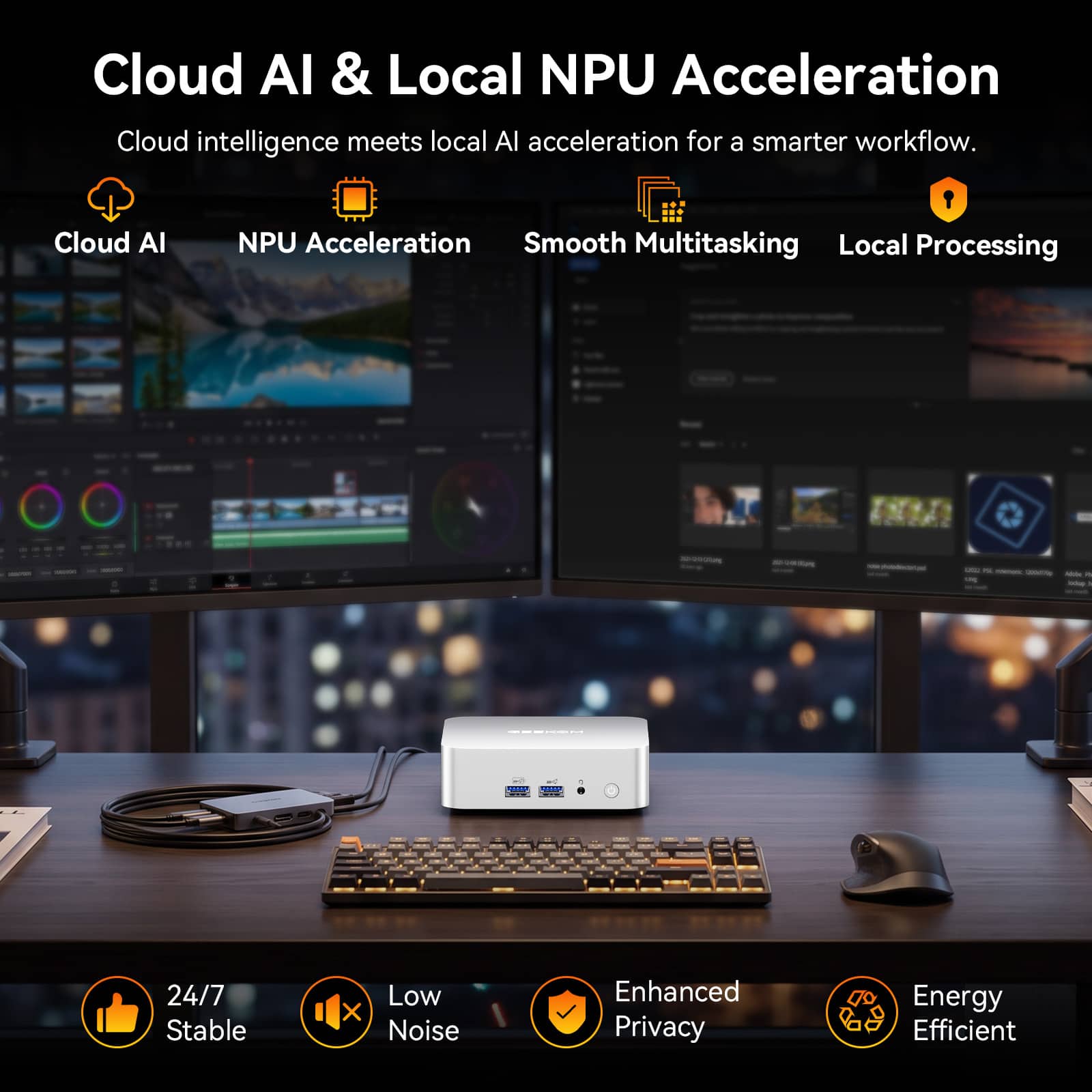 GEEKOM A6 Mini PC, AMD Ryzen 7 6800H, 16GB DDR5 RAM& 1TB SSD, High
