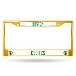 Rico Industries - Boston Celtics Chrome Metal (Gold Painted) License Plate Frame - Multi