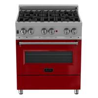 ZLINE - 36 in. Legacy Dual Fuel Range in Satin Stainless Steel & Red Gloss Door (RAS-RG-36) - Gloss Red - Front_Zoom