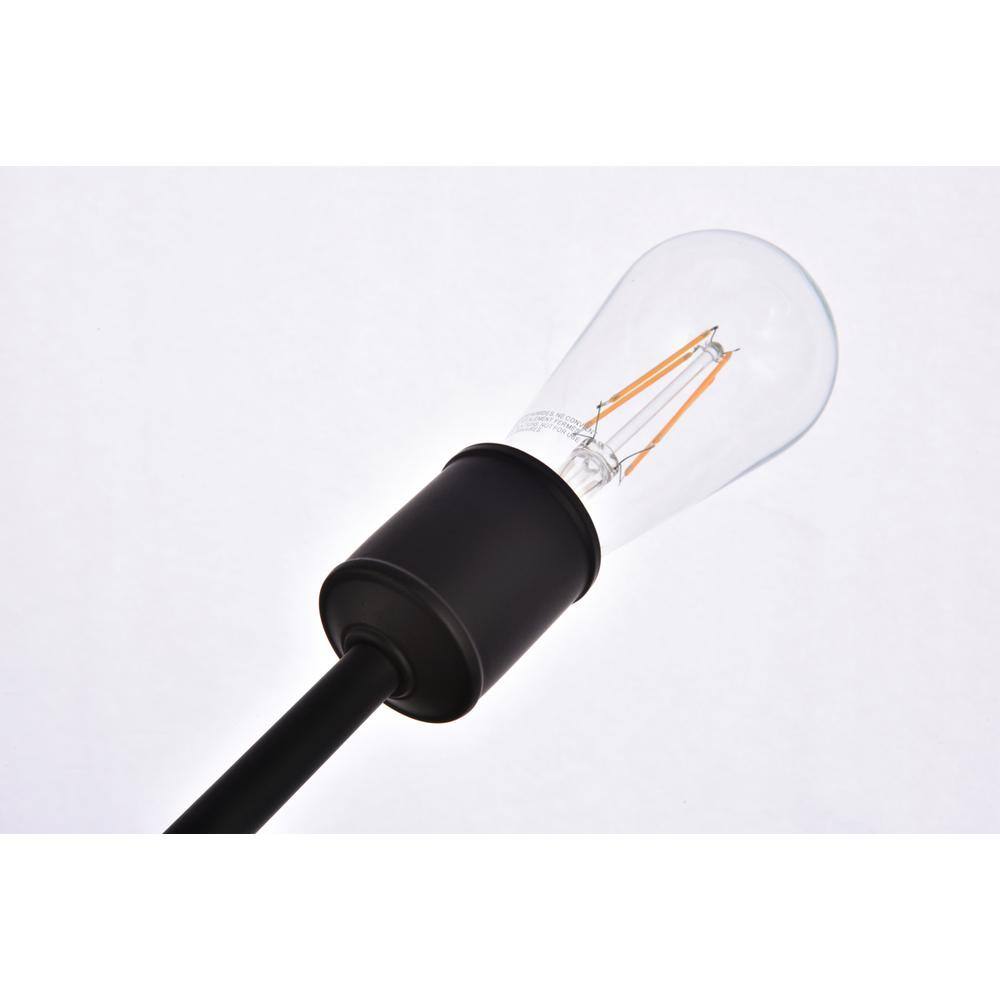Alt View 1. Living District - Axel 6 lights black pendant with hanging rod - Black.