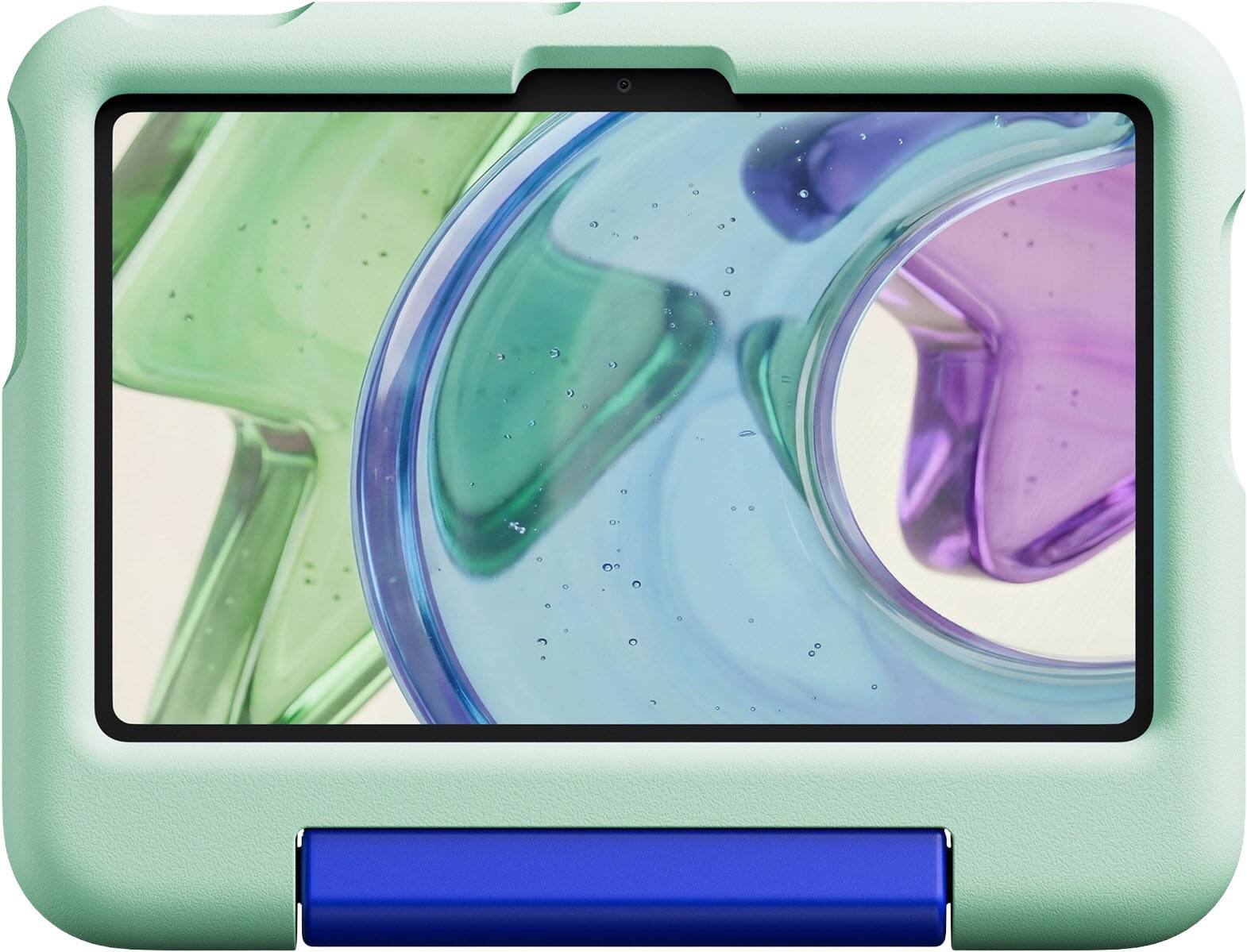 Front. Amazon - Amazon Kids Tablet 8 Case for Ages 3-6 – Protective, with Built-In Handle and Stand - Cool Green.