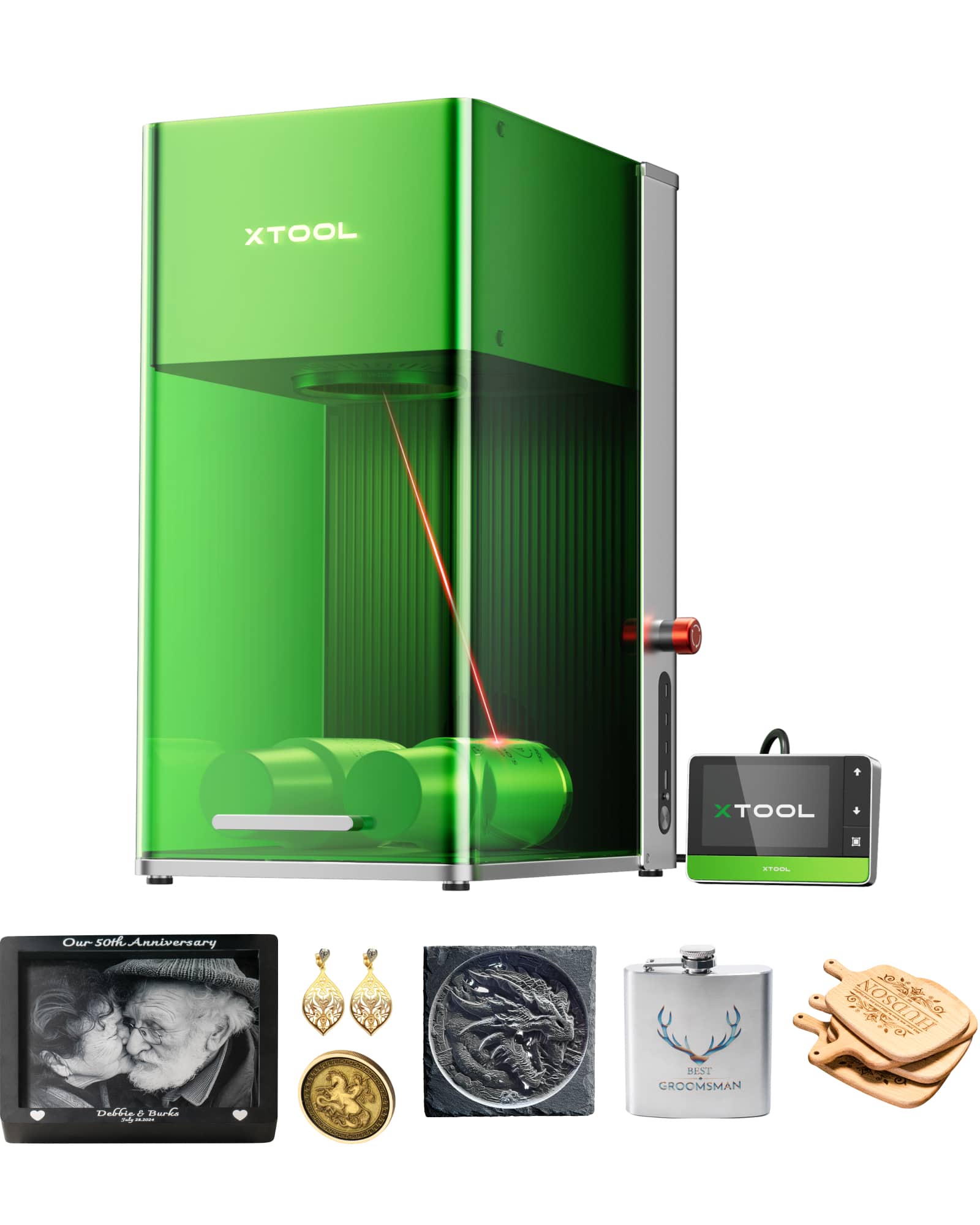 xTool - F1 Ultra 20W Fiber & Diode Dual Laser Engraver, 10000mm/s Ultra Fast Laser Engraver and Cutter Machine for Metal